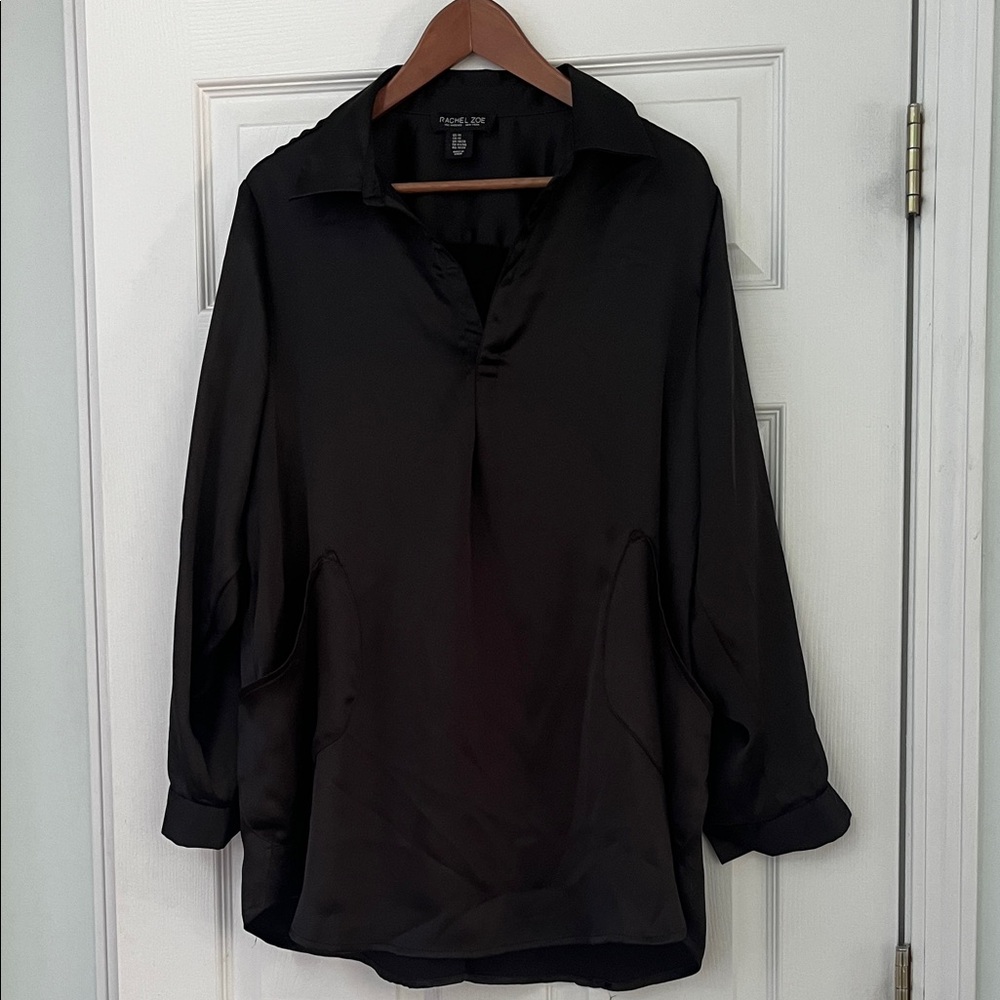 Rachel Zoe Black Satin Top